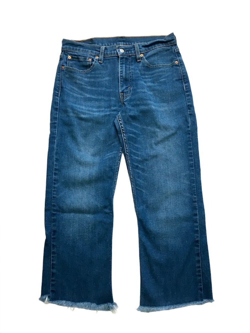 Levi's 514 Jeans Cropped Frayed Hem Size 32